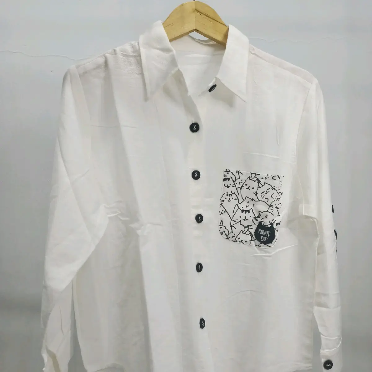 Kemeja Linen motif kucing