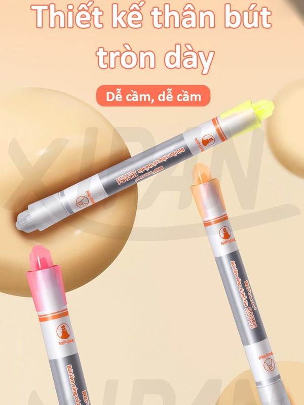 XIPAN Bút dạ màu hoạt hình 6 màu đầu phẳng có thể xóa được bút đánh dấu quảng cáo bút bảng đen học sinh graffiti bảng huỳnh quang, hòa tan trong nước, không bụi ,viết tay văn phòng phẩm bán buôn bút dạ quang