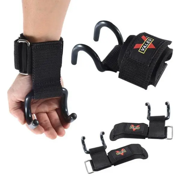 Găng Cuốn Cổ Tay Có Móc Nâng Tạ Weight Lifting Hook Valeo (Loại Có Lớp Đệm) 0