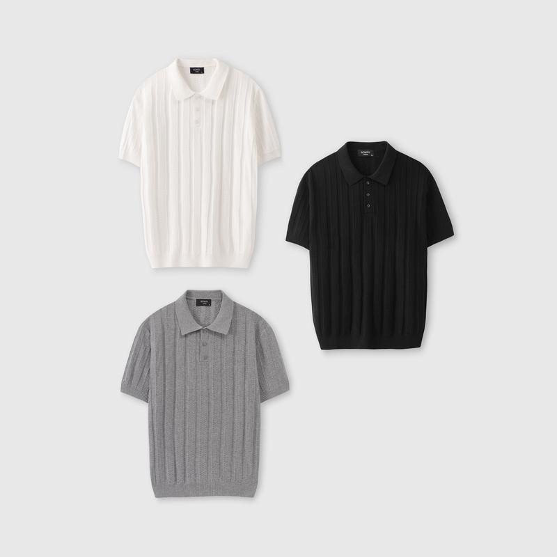 Áo Polo nam ROWAY dệt len Premium | Polo len phối ren