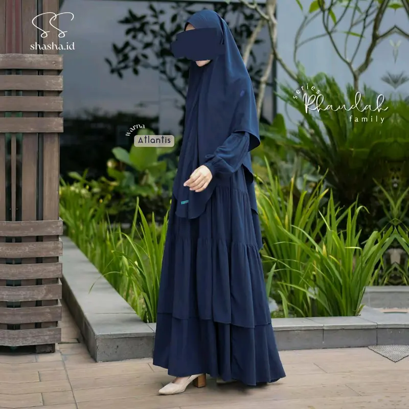 Rhaudah Set By Shazfa Shahia | Gamis Set Cadar Original Shazfa Polos 4