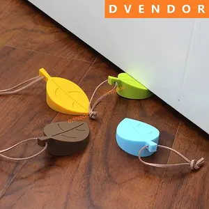 [DVENTORTOOL] Ganjelan Pintu Silikon Daun Door Stopper | Penahan/pengganjal pintu biar tidak membanting | Silicone rubber fleksibel, bentuk leaf, mudah dipasang & dipindah | Cocok untuk pintu kamar/rumah | Green/Brown/Yellow/Blue
