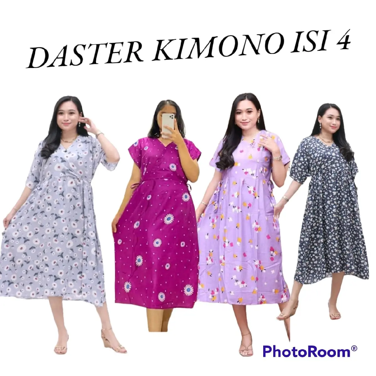 Daster Kimono 100rb 4pcs Bahan Katun Rayon Adem Bisa Pilih Motif Busui Belah Samping Bumil Panjang