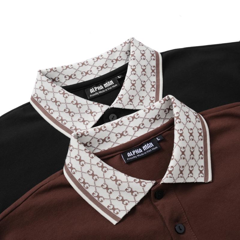 Áo thun Polo trơn nam có cổ MONOGRAM vải cotton CSC Pique Basic nam tính, thanh lịch - ALPHA MAN Menswear 4