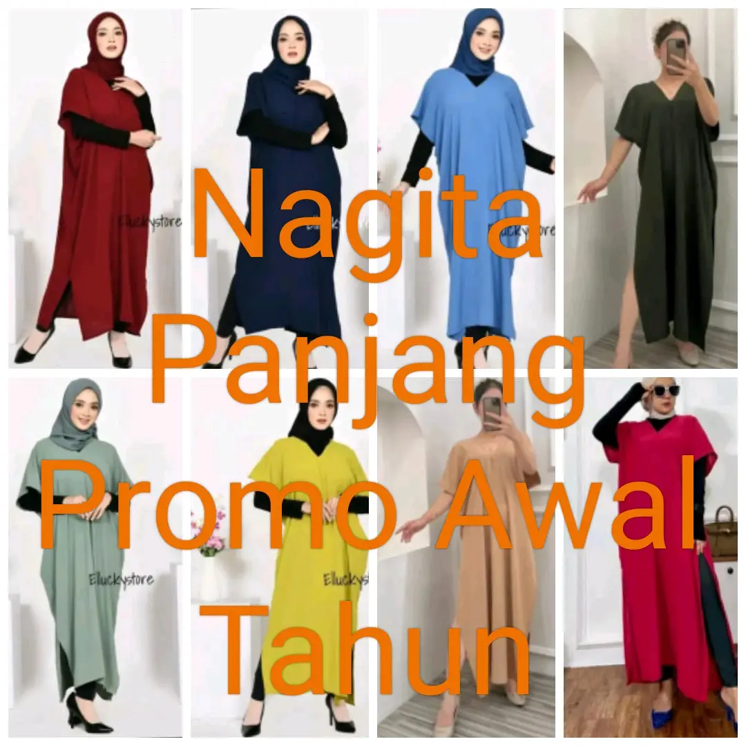 100 Ribuan 3 Pcs Nagita Panjang Promo Awal Tahun Atasan Wanita Muslim Lebaran