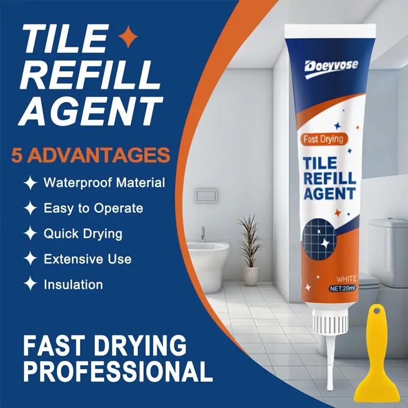 Waterproof Tile Joint Filler, 1/2 Counts Tile Joint Filler for Plastic & Wood, Gel-like Counter Sealant, Home Floor & Wall Grout Sealant 3