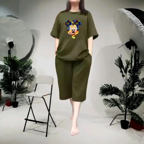 STELAN ONE SET WANITA KEKINIAN/ STELAN SANTAI NYAMAN DI PAKAI Setelan Atasan Celana