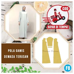 Pola Instan Gamis Terusan - Pola jiplak gamis Abaya