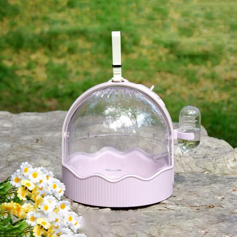 Pet Outdoor Carrier Breathable Hamster Carrying Cage Clear Flip Cover with Water Bottle Hamster Carrier Plastic Hamster Travel Cage Travel 5