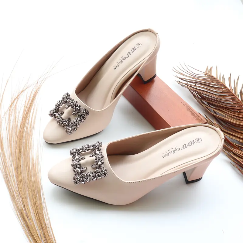 HMF Yuiko High Heels Mules Wanita 7 cm AR08 0