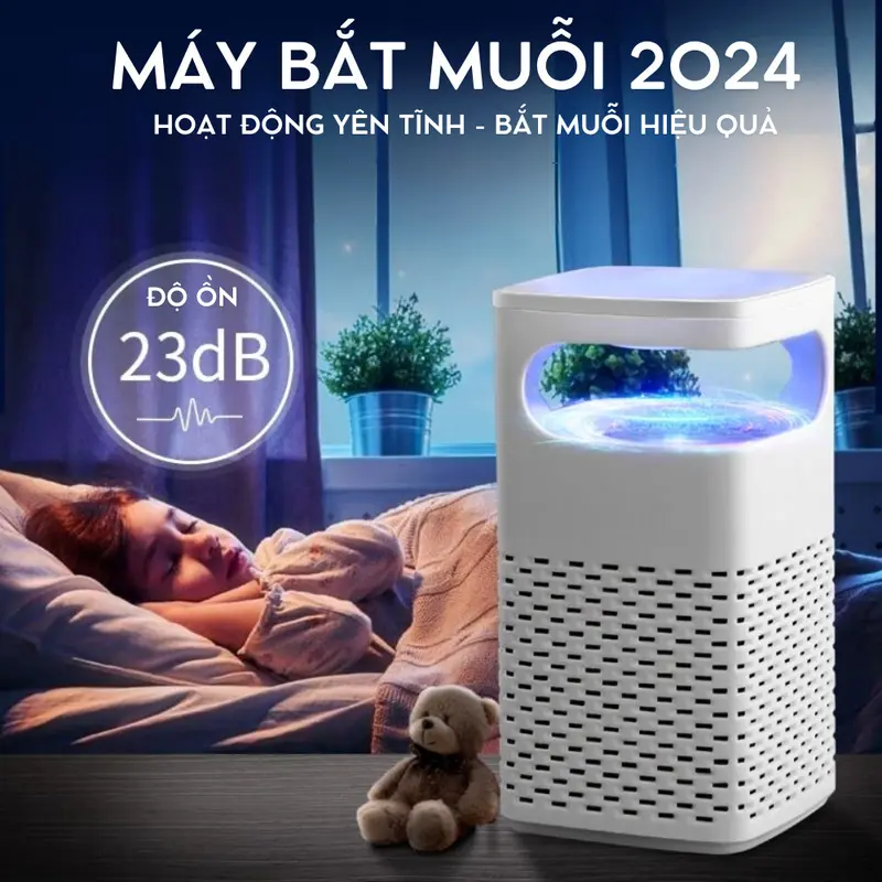 [CÓ PHỄU] Đèn bắt muỗi-máy bắt muỗi diệt côn trùng thông minh kiêm đèn ngủ có cổng sạc USB, Máy đuổi muỗi 8