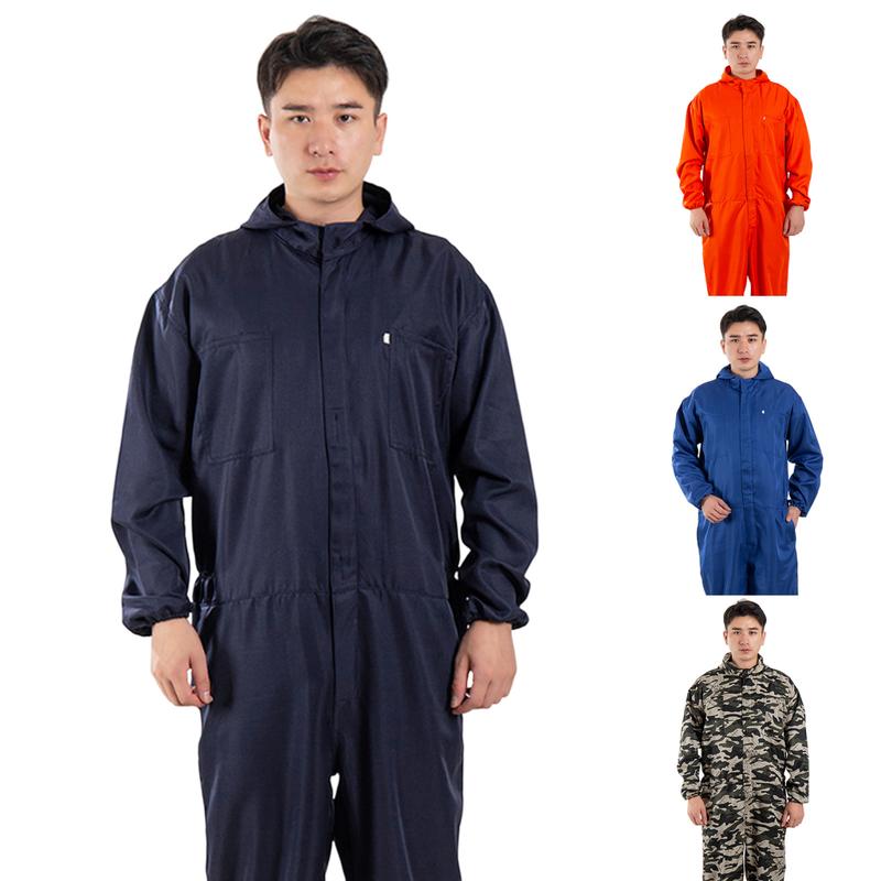 Zsqixbp Work Romper Excellent Work Jumpsuit Polyester Men Workout Tracksuit Workshop Jumpsuit Elastic Cuff Great Solid Long Sleeve Men Coveralls Work Uniform for Exercising Waterproof 5