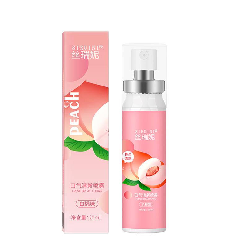 【Buy 1 Get 1 Free】SIRUINI Peach Mouth Spray Mouth Breath Freshener Spray To Get Rid Of Bad Breath Less Fruity Student Lasting 4