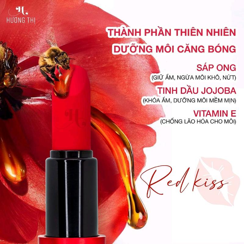 RED KISS - Son dưỡng môi không phai Hương Thị Phiên bản mới, Mỹ phẩm Trang Điểm Son môi Cosmetic Nữ Women son dưỡng giảm thâm môi