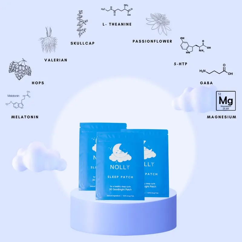 NOLLY Sleep Patch - bantu tidur - herbal alami - insomnia - koyo melatonin sleeping patch - 30 PATCHES 1