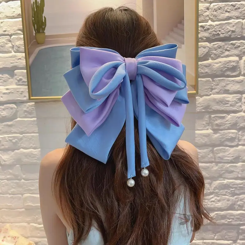 Kẹp Tóc Mái Mùa Xuân Và Mùa Hè, Thiết Kế Nơ Nàng Tiên Cá Cô Gái Ngọt Ngào Quá Khổ, Ngoại Cỡ, Thiết Kế Đẹp, Hàng Mới Về 2024, Lấy Cảm Hứng Từ Hoa Mơ Hồng Sương Hồng Women 4