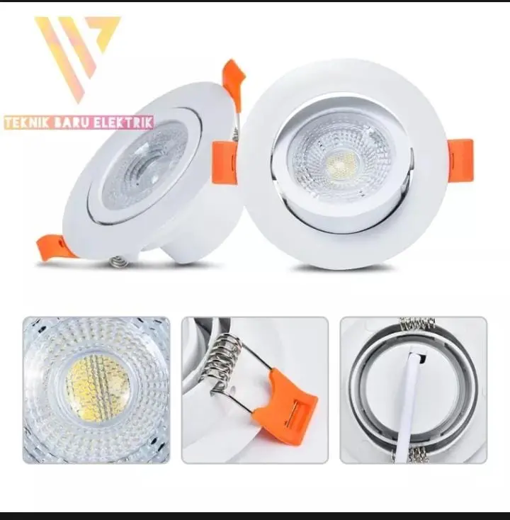 Lampu Downlight Spot COB Led Sorot 5 Watt Hologen 220V Hias Plafon Lukisan Tembok tidur 5w Hias Kamar Rumah Hotel gerak Kuning Putih Neon 0