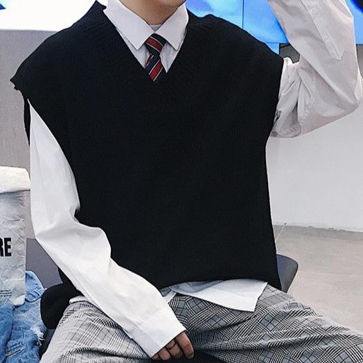 Áo Len Gile Nam Quảng Châu Sweater Unisex Cổ Tim Chất Len Đẹp Kiểu Dáng Hàn Quốc DYACI Menswear 2