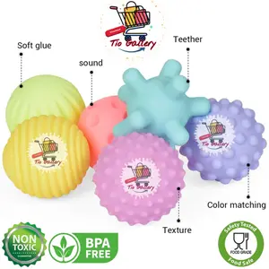 Mainan Bola Bayi Sensorik dan Multitekstur Mainan Anak Bola Pijat Latihan Sentuhan Lembut Bayi