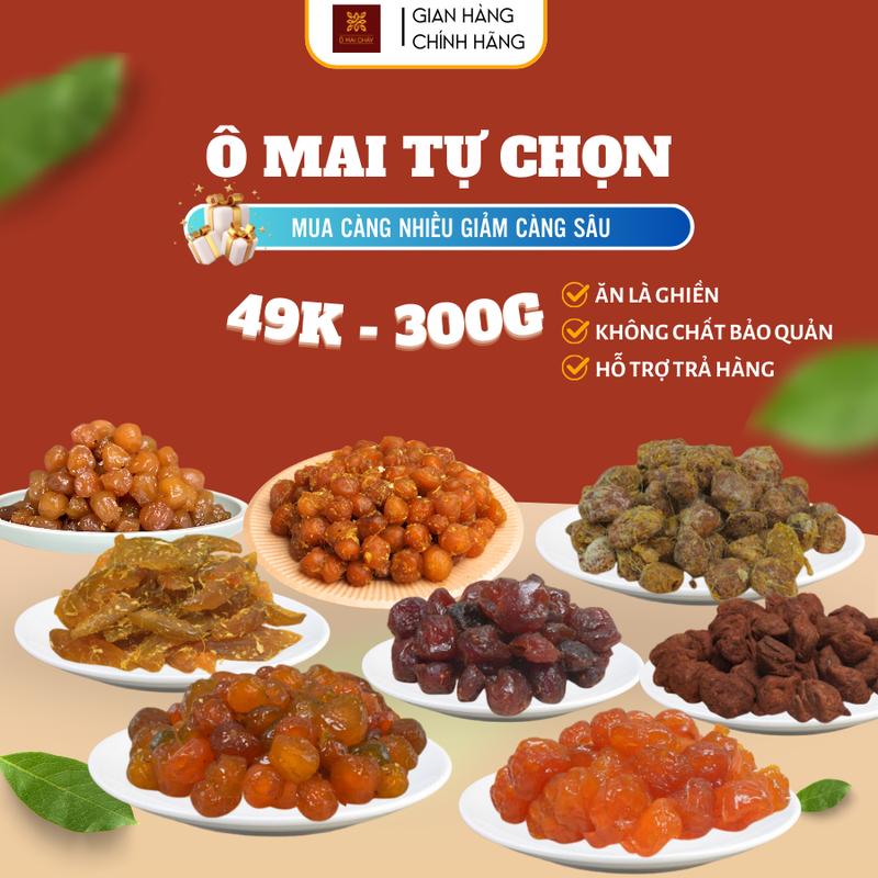 Bán Chạy 49K 300G Ô Mai Mix 3 Vị Combo 3 Loại Ô Mai Xí Muội Tự Chọn Ăn Vặt Vị Chua Cay Ngon Ngọt- Nhà Làm - Đảm Bảo VSATTP -Snack Food ô mai Thức Ăn Sen - Ô Mai Cháy