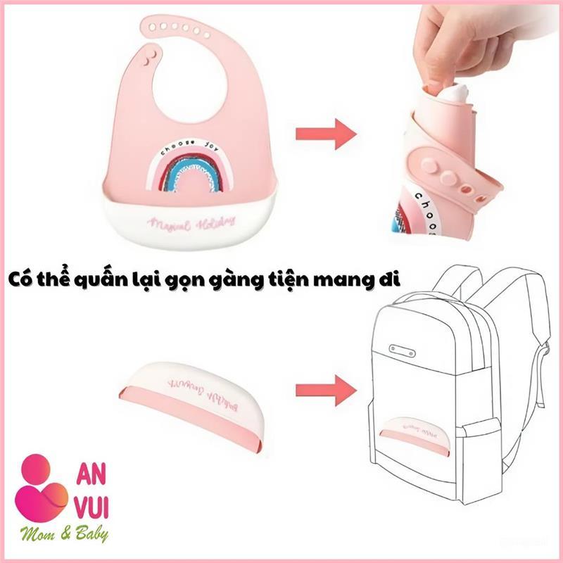 Product Introduction of HDFJADSHOP Yếm ăn dặm cho bé silicon có máng siêu mềm chống thấm nước hình thú mềm mại, an toàn cho bé 4