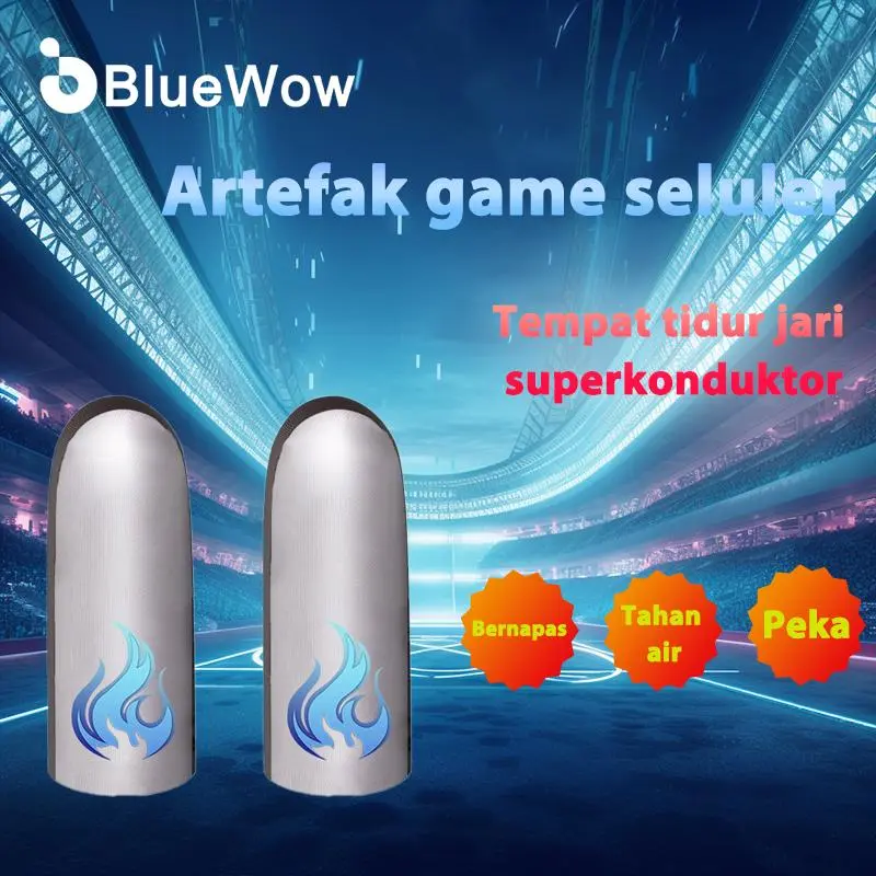 Bluewow Fire blue Sarung Jempol, Fire blue Bahan Superkonduktor, Layar Sentuh Game Mobile, Sarung Tangan Jari Anti Keringat, Tidak Akan Merusak Sentuhan, Cocok untuk,,Dapat Digunaka Cocok untuk Semua Game, Freefire finger  game 1