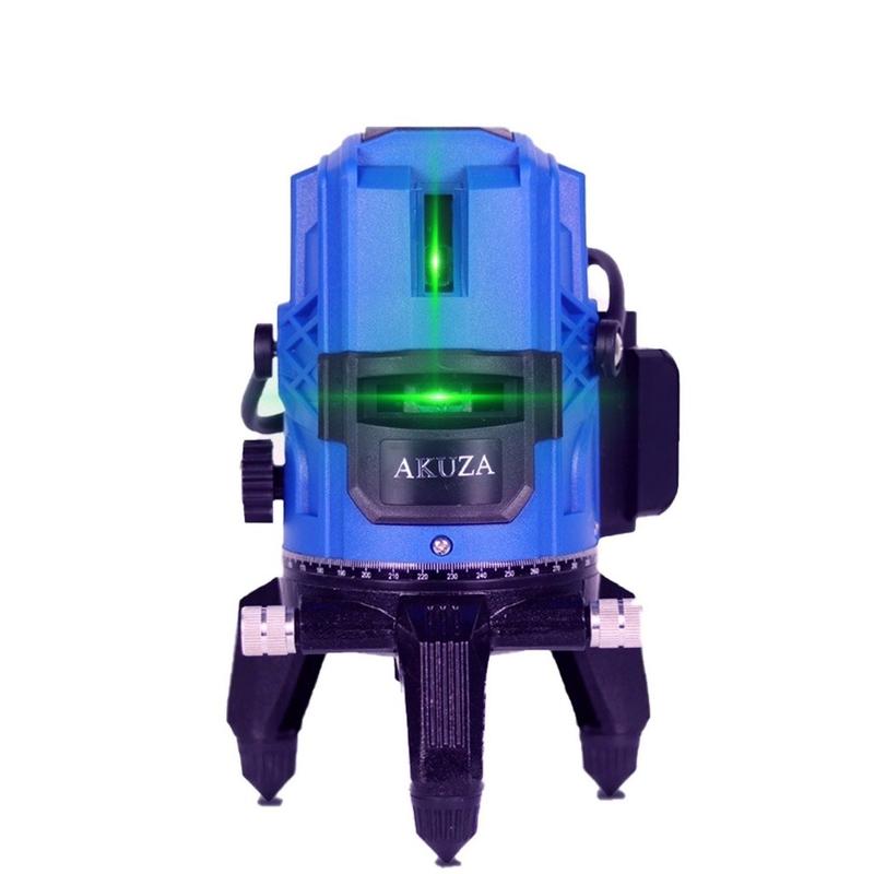Máy cân bằng cốt laze AKUZA 5 tia xanh - Bóng led siêu sáng (không chân nhôm)