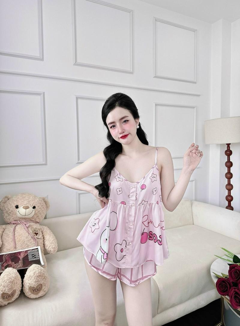 Product Introduction of Đồ Ngủ Sexy Bộ Latin 2 Dây Đô  Nút Ngọc Dưới 65Kg 50