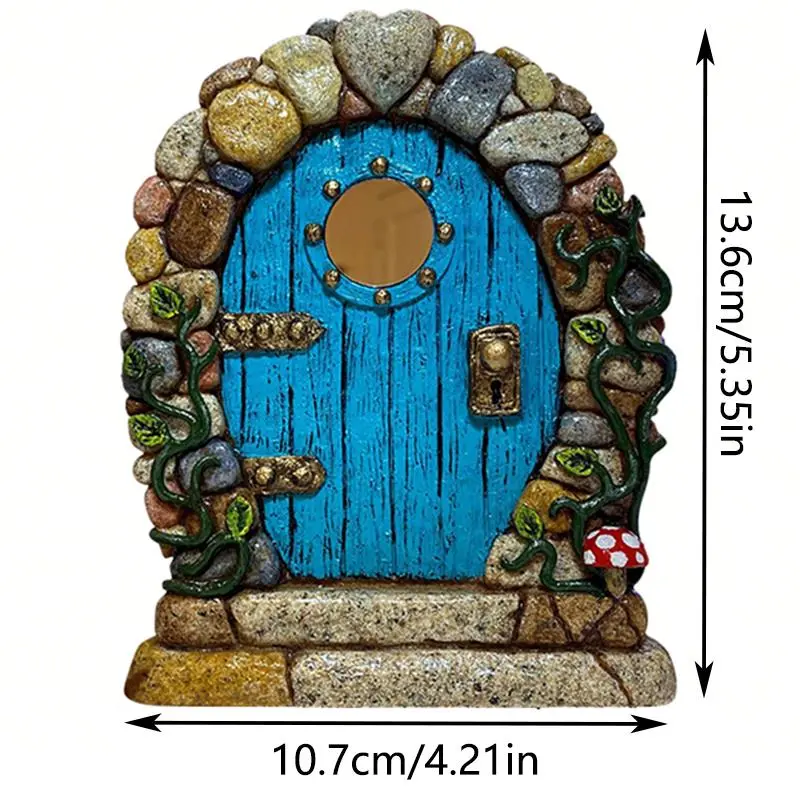 Creative Door Design Garden Decor, Wood Fairy Garden Accessories, Micro Landscape Decoration, Suitable for Outdoor Garden Lawn Decoration 1