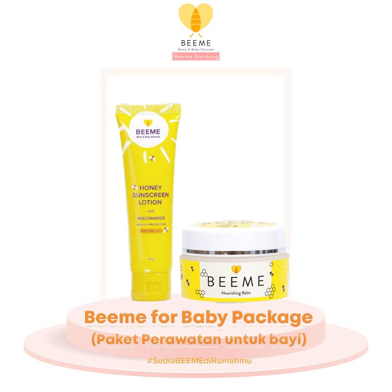 Paket Bundling Beeme Balm & Honey Suncreen SPf 50+ Losion SPF 50 Semua Jenis Kulit Kering Facial 1