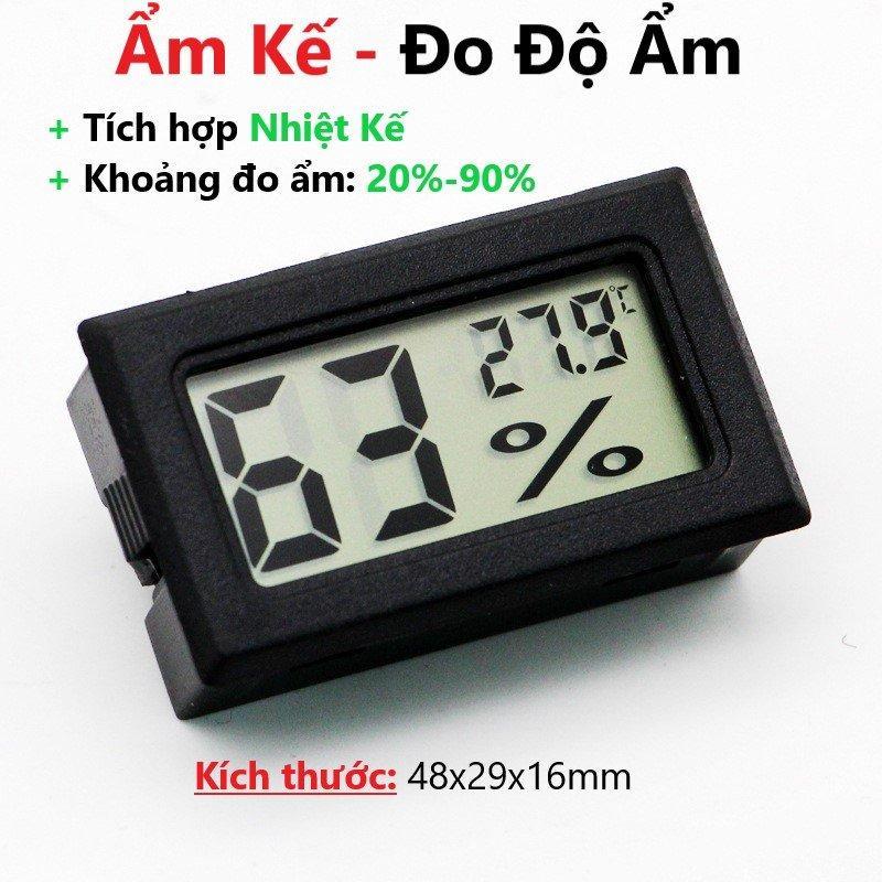 Ẩm Kế tích hợp Nhiệt Kế Điện Tử - Đồng hồ đo độ ẩm và nhiệt độ - Có Sẵn Pin