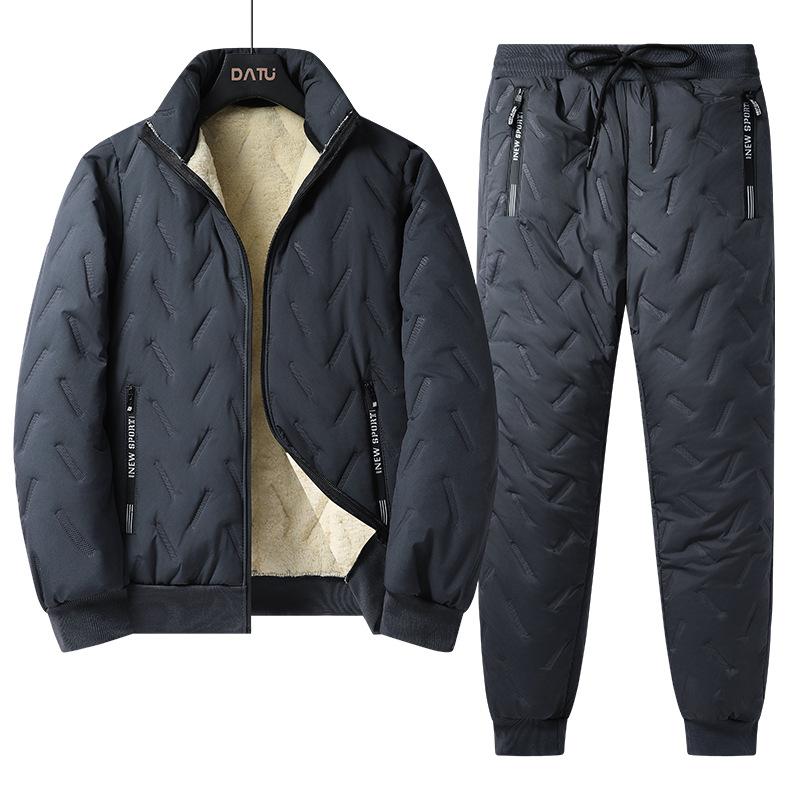 Bộ Quần Áo Cotton Mùa Đông, Hàng Mới Về Xuyên Biên Giới, Dành Cho Nam Giới, Dày Dặn Và Ấm Áp, Được Làm Bằng Lông Cừu Berber, Quần Áo Đệm Bông, Bộ Đồ Đầy Đủ, Bộ Đồ Hai Mảnh 7