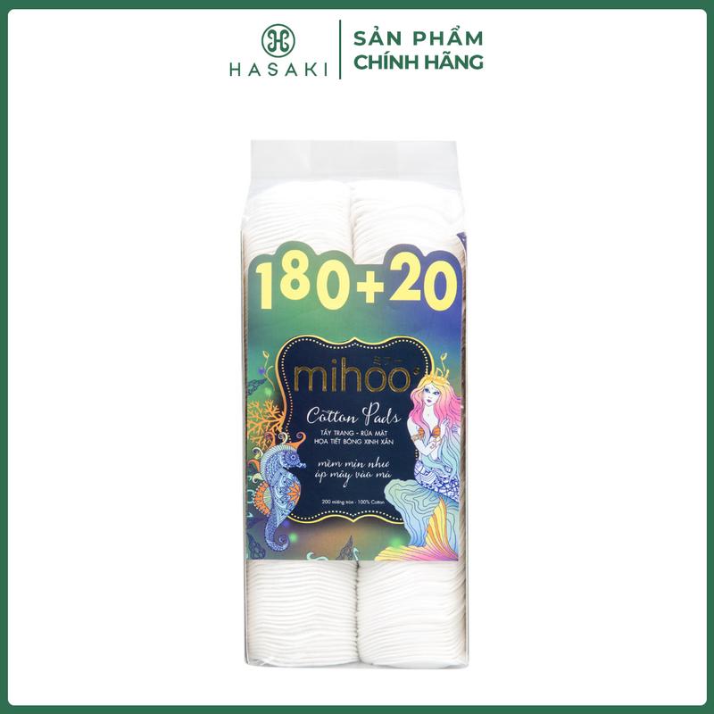 Bông Tẩy Trang Mihoo Bông Tròn Túi 200 Miếng | HASAKI BEAUTY Cosmetic