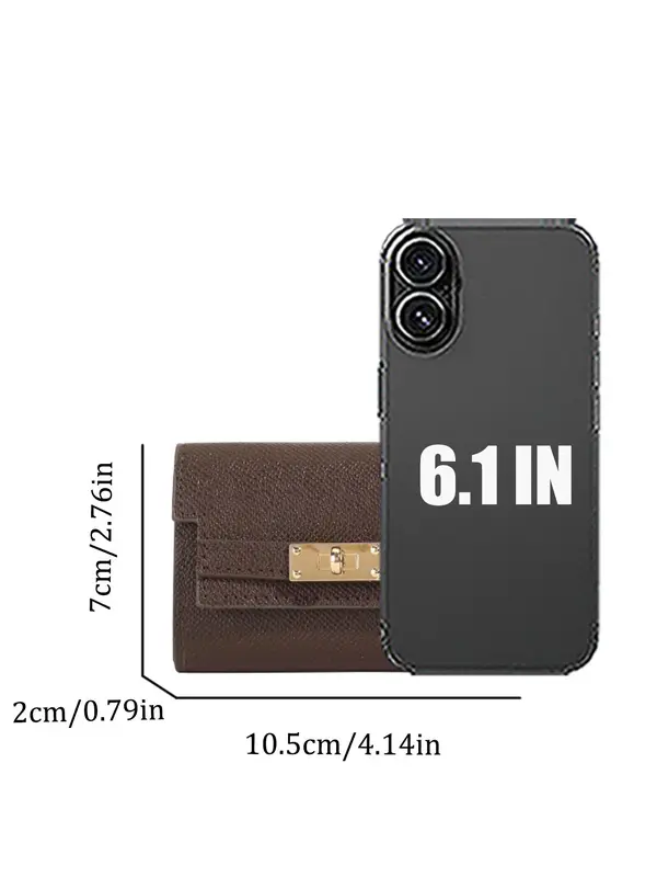 Women's Solid Color Litchi Embossed Wallet, Fashionable Multi Card Slot Wallet for Daily Used, Casual Trendy Versatile High-quality Daily Commuting Wallet 1