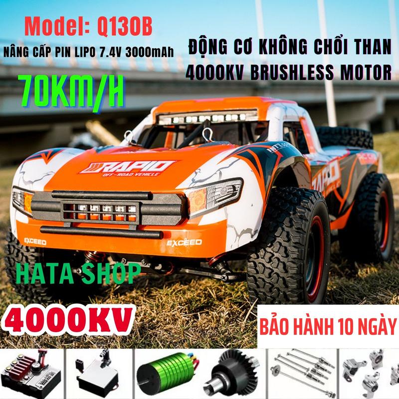 Q130B Pro Xe Đua Địa Hình Bản Nâng Cấp Tốc Độ Cao 70km/h Không Chổi Than 4000KV Brushless Rapid 1/14, bảo hành 10 ngày, Đồ Chơi Toy