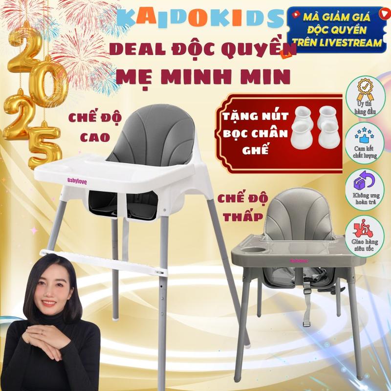 {MẸ MINH MIN} Ghế ăn dặm, bàn ăn cho bé  kèm mặt bàn, diều chỉnh 2 nấc 3 dây đai an toàn sử dụng cho bé từ 6 tháng đến 3 tuổi Voi Kem Nhựa