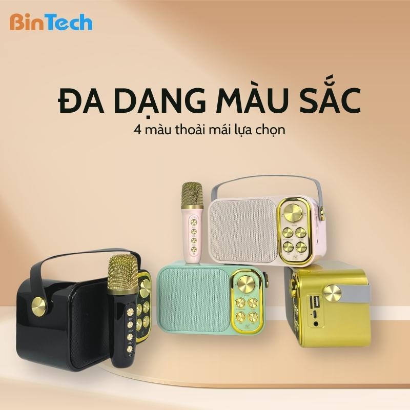 Loa karaoke mini 2 mic bluetooth BINTECH YS 105 Không dây, kèm 02 micro hát karaoke, công suất 25W - Bảo hành 12 Tháng 8
