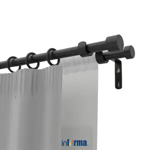 Informa 130-250 cm Rel Gorden Double Batang Tirai Bracket Gorden Besi Tongkat Palang