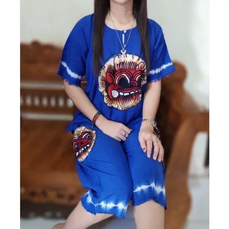 Setelan baju bali jumbo v barong size M-L-XL-XXL celana 7/8 bahan tebal,adem dan nyaman 1