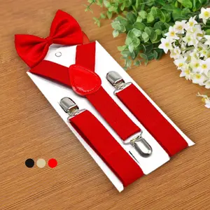 Paket Suspender dan Dasi Kupu-Kupu Anak - Bretel + Bowtie Adjustable, Setelan Pria & Wanita | COD