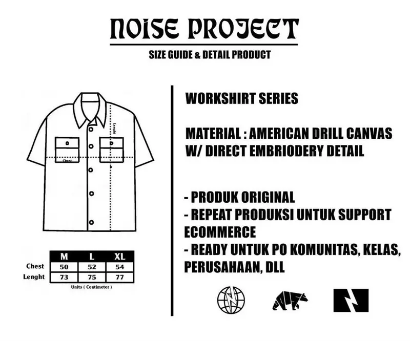 Kemeja workshirt basic polos Nyaman Panjang Pendek Retro Santai Simple Pria 7