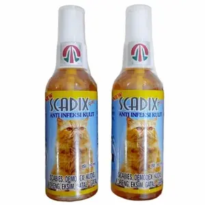 Scadix Spray 60ml Obat Kulit Infeksi Gatal Kucing Cat Kitten 60 ml (Anti Scabies,kudix,luka & Kucing) Oren Petshop