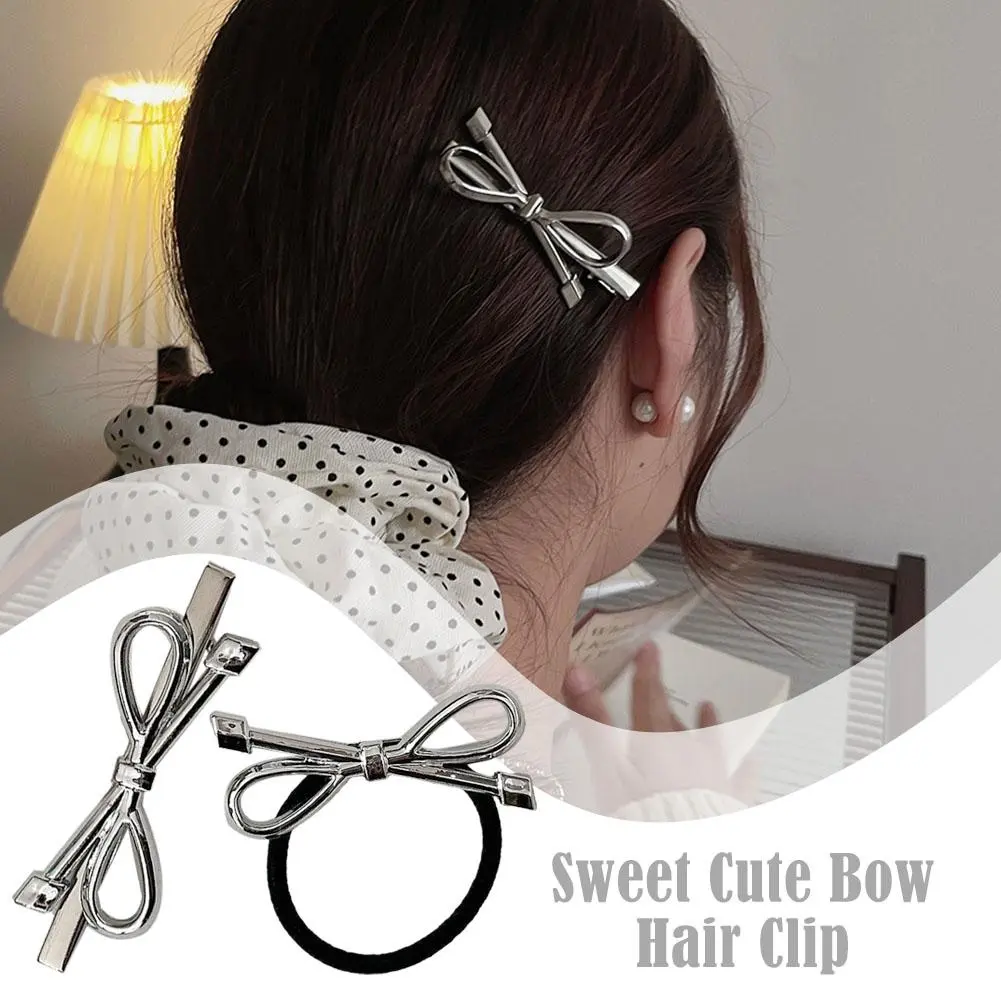 Sweet Cute Bow Hair Clip Sweet Cute Bow Hair Clip Metal Alloy Side Pins Barrettes Women Hair Accessories