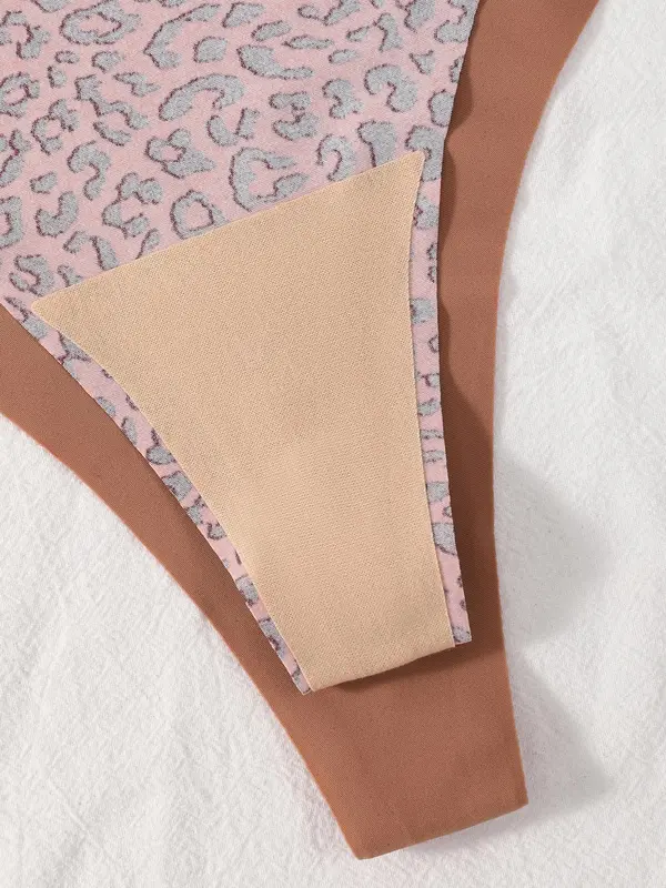 Women's Leopard Print Thong, Soft Comfy Breathable Panty for Daily Wear, Women's Underwear for All Seasons, Womenswear 4