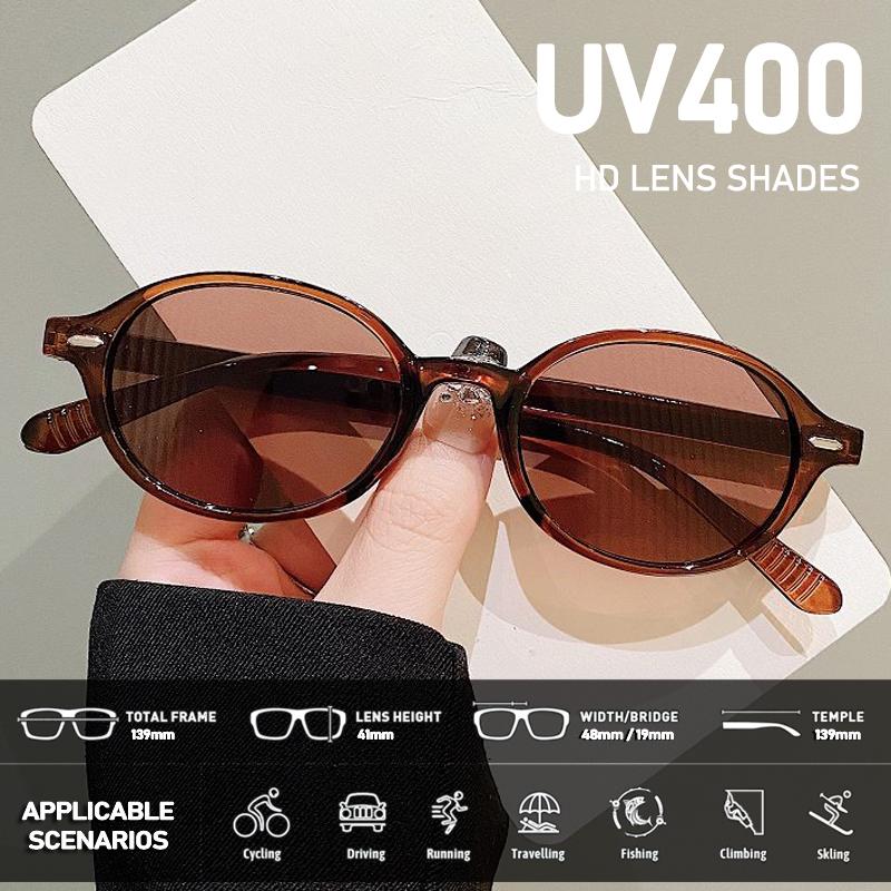 Kính Mát Hình Bầu Dục Y2K UV400 Chống Tia Bức Xạ Thời Trang Hàn Quốc Đơn Giản Dễ Thương Phù Hợp Với Mọi Kiểu Khuôn Mặt Cho Nữ Sinh Viên