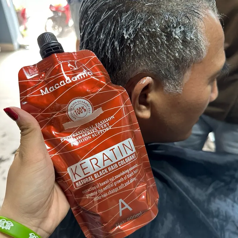 Nhuộm Đen / Nâu Macadamia 500mlx2 ( không dính da đầu) Phủ bạc không dính da đầu Nhuộm đen Keratin Nhuộm đen maca Đổi Màu Tóc Nhuộm Tóc Nữ Women Dưỡng Tóc 8