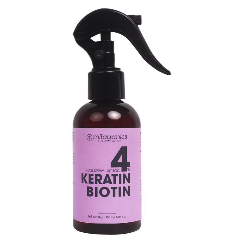 Xịt Tóc Milaganics Keratin & Biotin 4% Hỗ Trợ Giúp Mọc Tóc 150ml | HASAKI BEAUTY 1