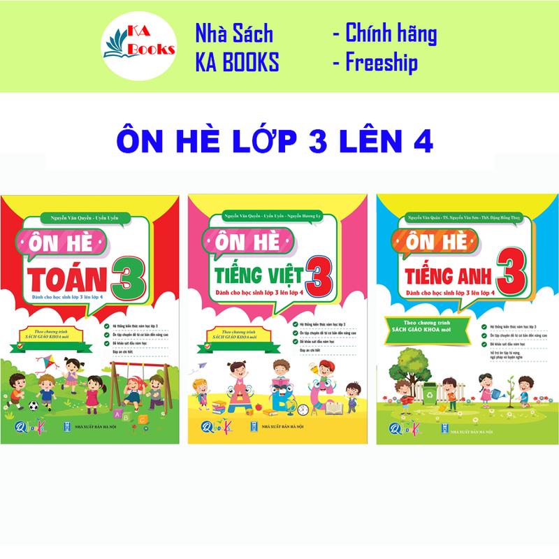Sách - Combo 3 cuốn Ôn Hè Toán, Tiếng Việt, Tiếng Anh 3 - Chương Trình Mới - Dành cho học sinh lớp 3 lên 4