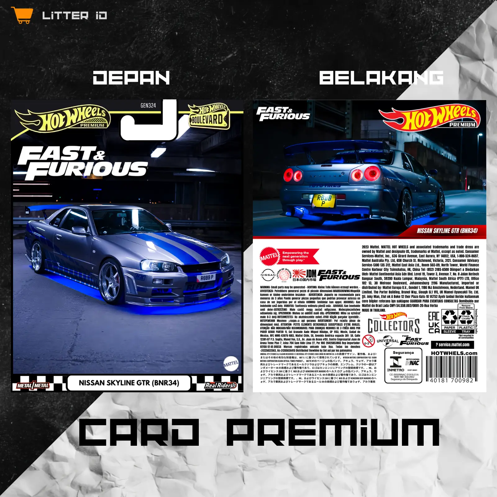 Custom Card Hotwheels Premium Nissan Skyline R34 Gen.2