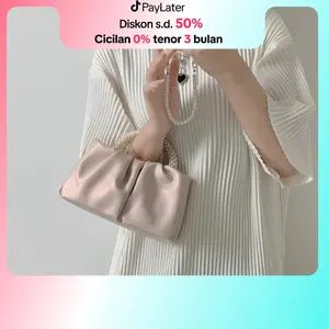 Tas Selempang Wanita Totebag Mutiara Glosy Sweet Pink PU Kulit DMTS079